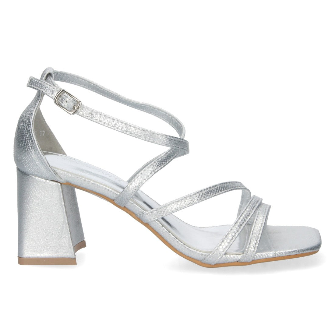 Sandalias Plata Tacón Elegantes Cómodas Fiesta Bodas