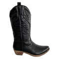 Botas Negras Camperas con Bordado Cosido