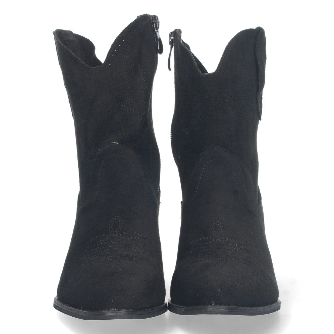 Botines Perforados con Bordado Decorativo - Negro