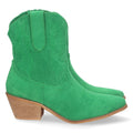 Botines Perforados con Bordado Decorativo - Verde