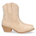 Botines Perforados con Bordado Decorativo - Beige