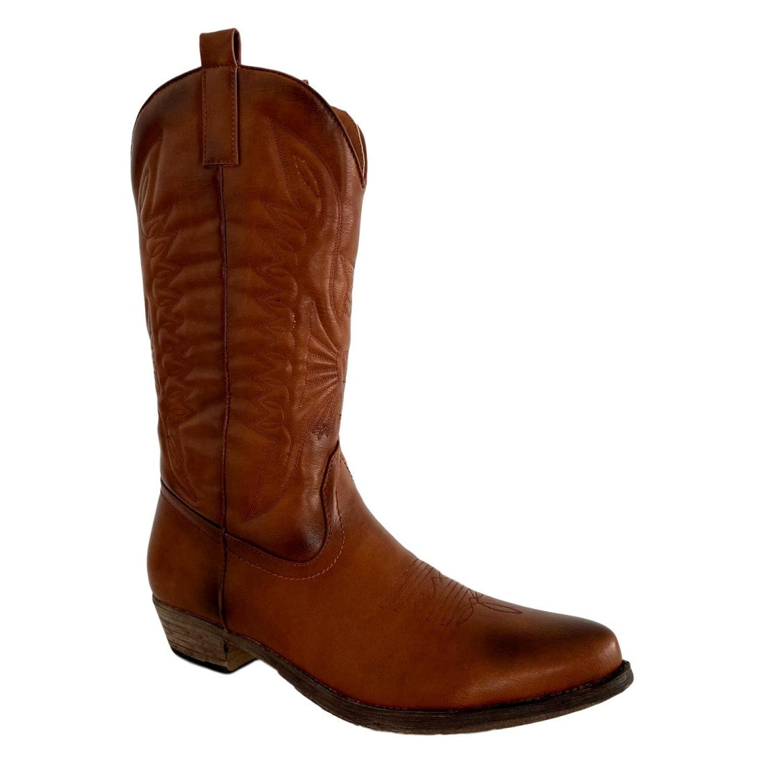 Botas Camel Camperas con Bordado Cosido