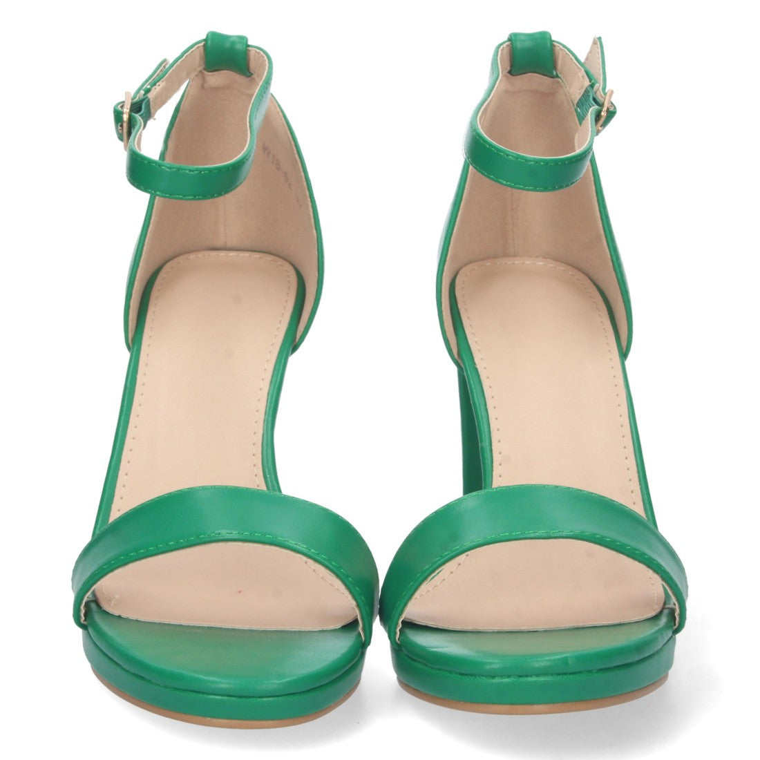 Sandalias Verdes Mujer Tacón Ankle Strap Pala Simple