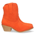 Botines Perforados con Bordado Decorativo - Naranja