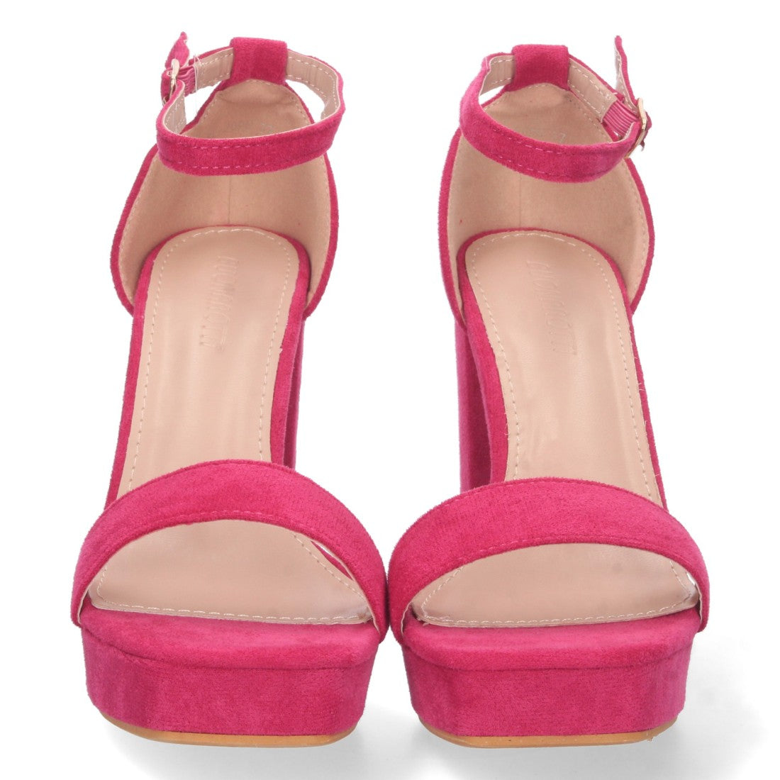 Fuchsia Sandalen mit Riemchen, Absatz, Ristriemen, Schnalle, bequem, Party