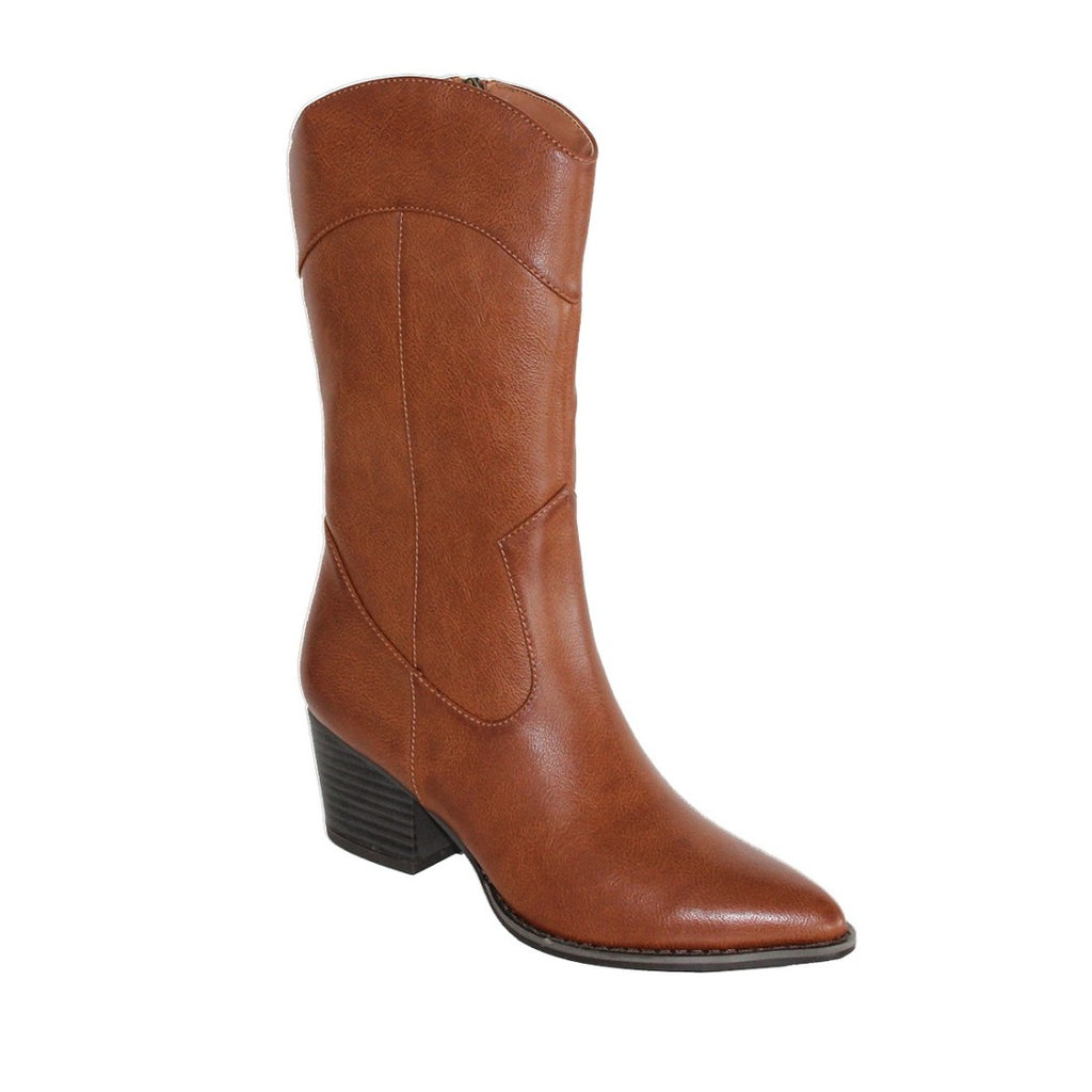 Botas Camel Cómodas con Tacón Ancho