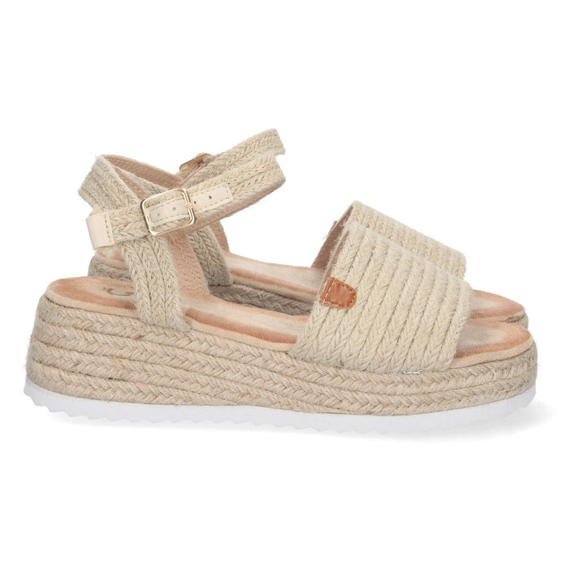 Sandalias Beige Mujer Plataforma Yute Pala Ancha Elegantes