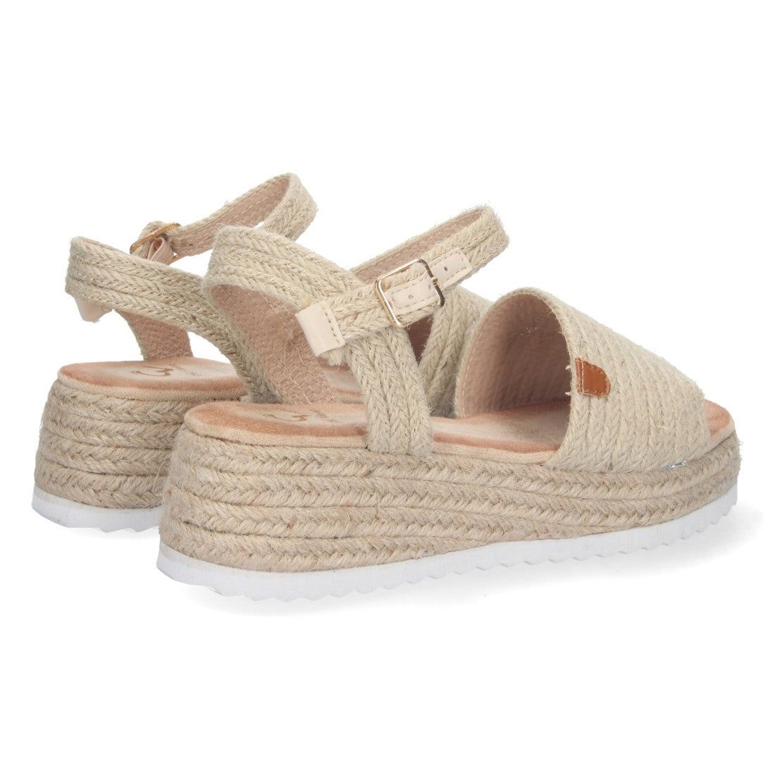 Sandalias Beige Mujer Plataforma Yute Pala Ancha Elegantes