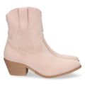 Botines Perforados con Bordado Decorativo - Rosa