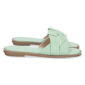 Sandalias Verdes Mujer Planas Print Cocodrilo Tiras Cruzadas Elegantes