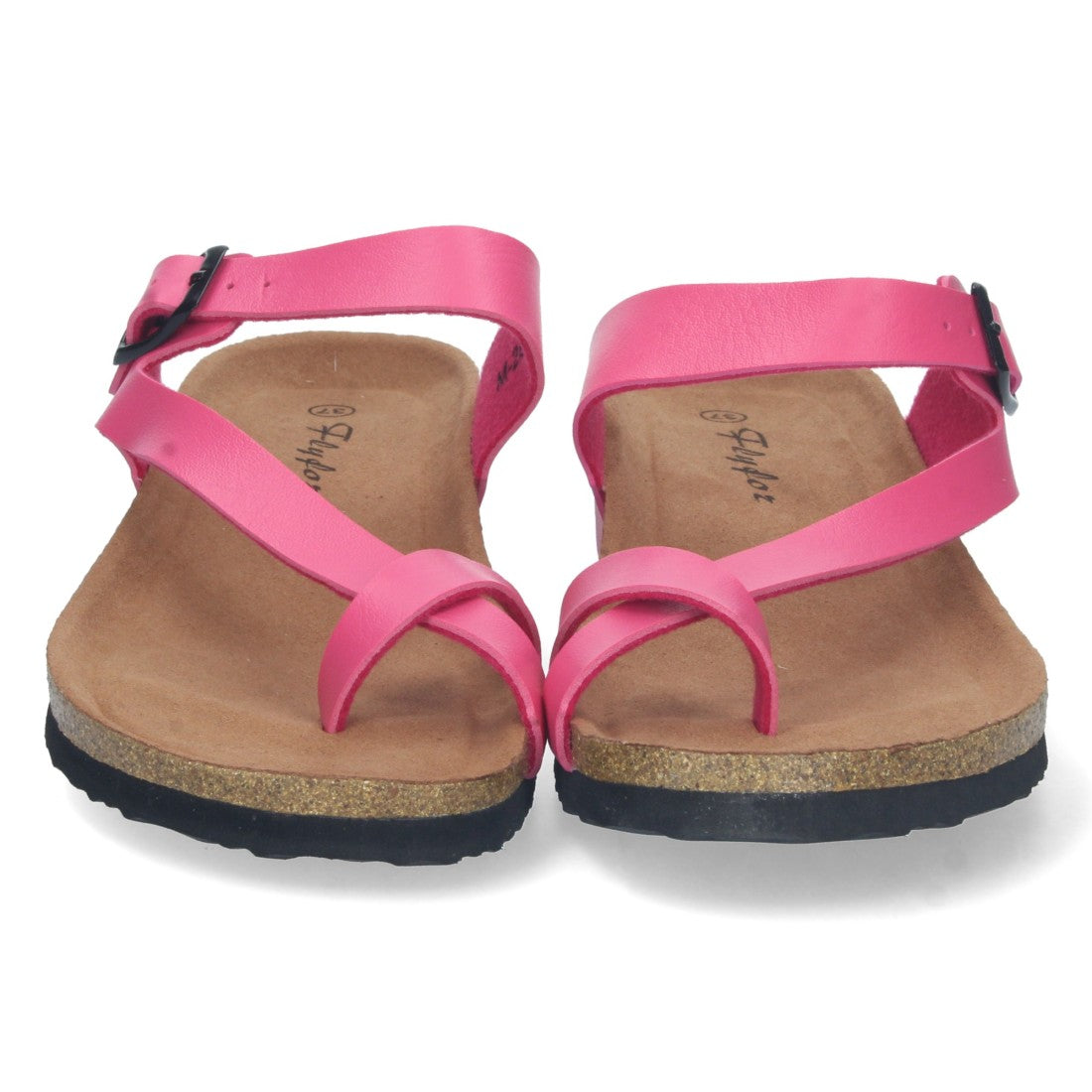 Sandalias Fucsia Mujer Cuña Bio Plantilla Anatómica Estilo Esclava Elegantes