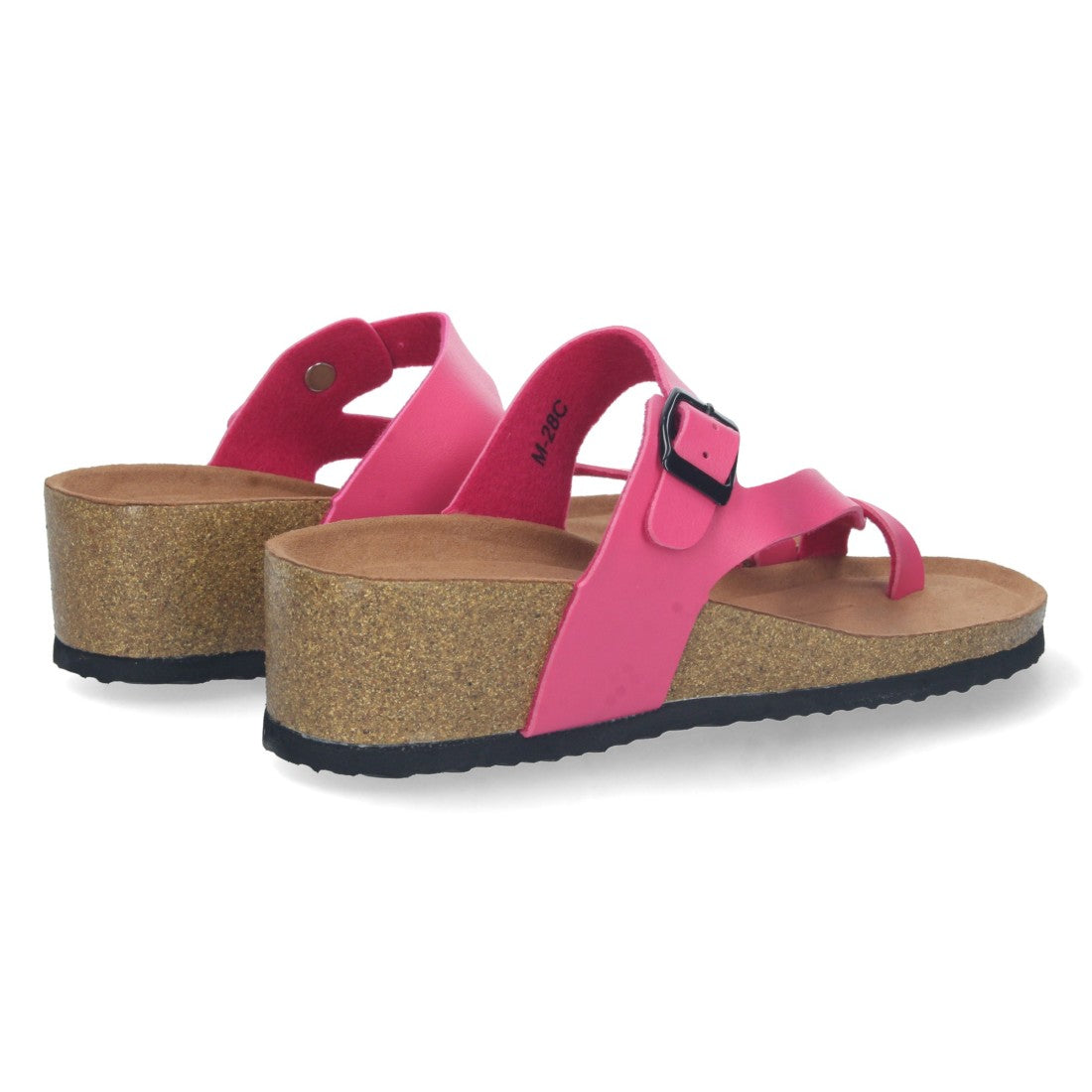 Sandalias Fucsia Mujer Cuña Bio Plantilla Anatómica Estilo Esclava Elegantes