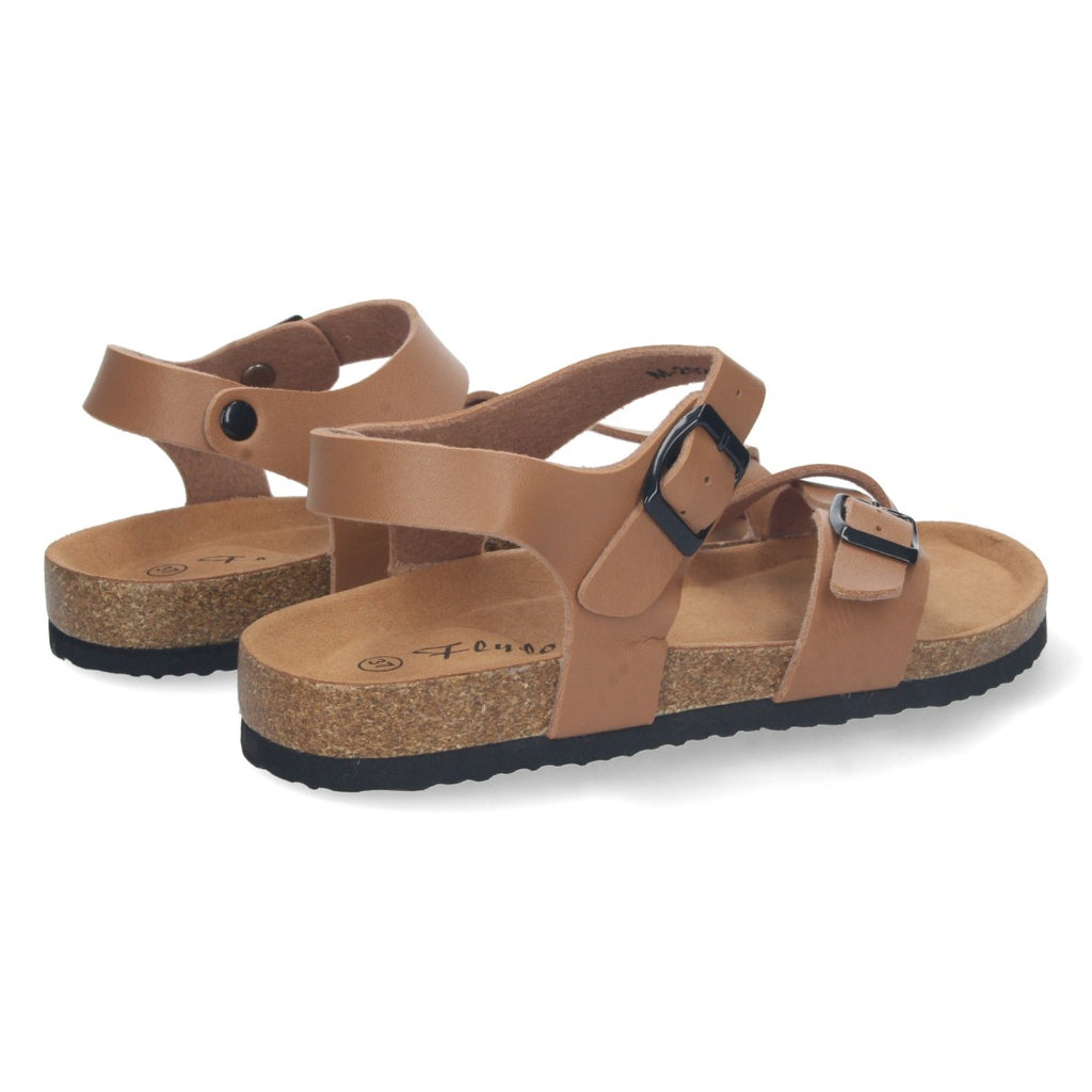 Sandalias Taupe Mujer Planas Bio Estilo Esclava Tiras Cruzadas Hebilla Elegantes