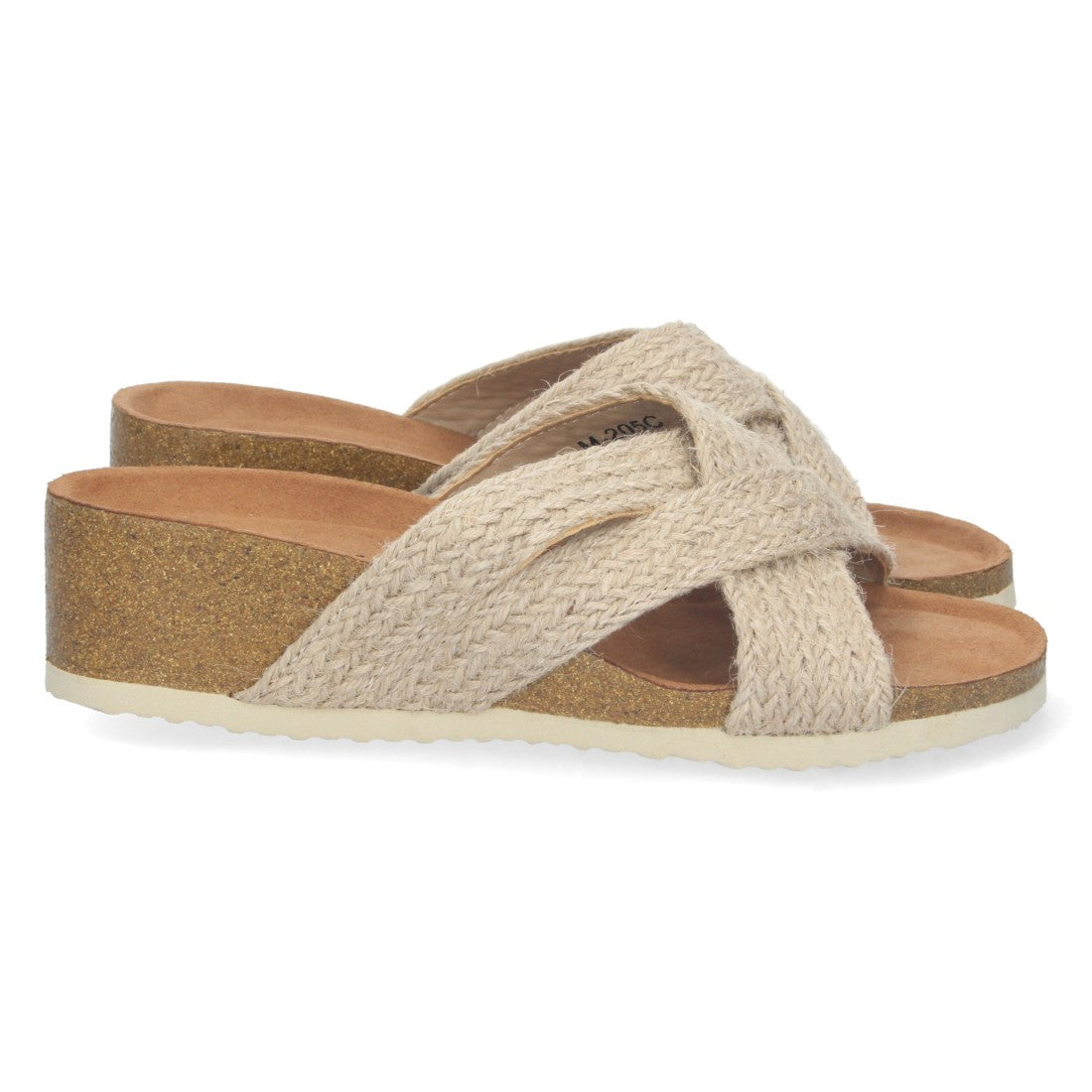 Sandalias Beige Mujer Cuña Bio Tiras Yute Cruzadas Talón Abierto Elegantes