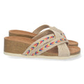 Sandalias Multicolor Mujer Cuña Bio Tiras Yute Cruzadas Talón Abierto Elegantes