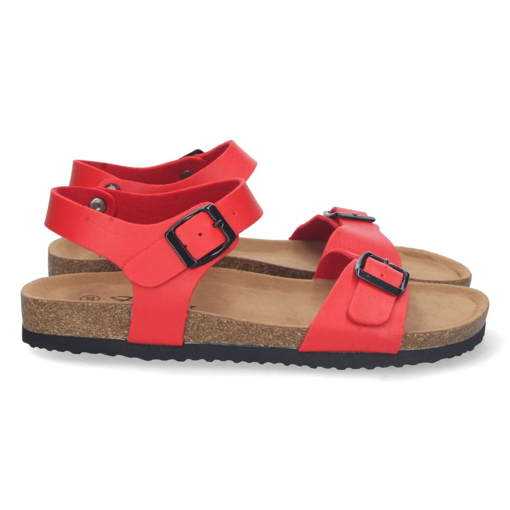 Sandalias Rojas Mujer Elegantes Verano Tiras Cruzadas Cómodas