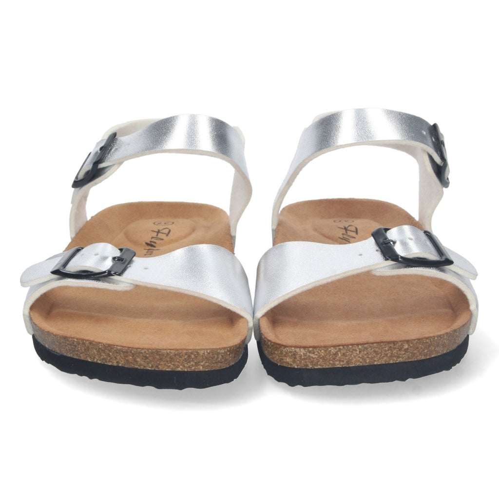 Sandalias Plateadas Mujer Elegantes Verano