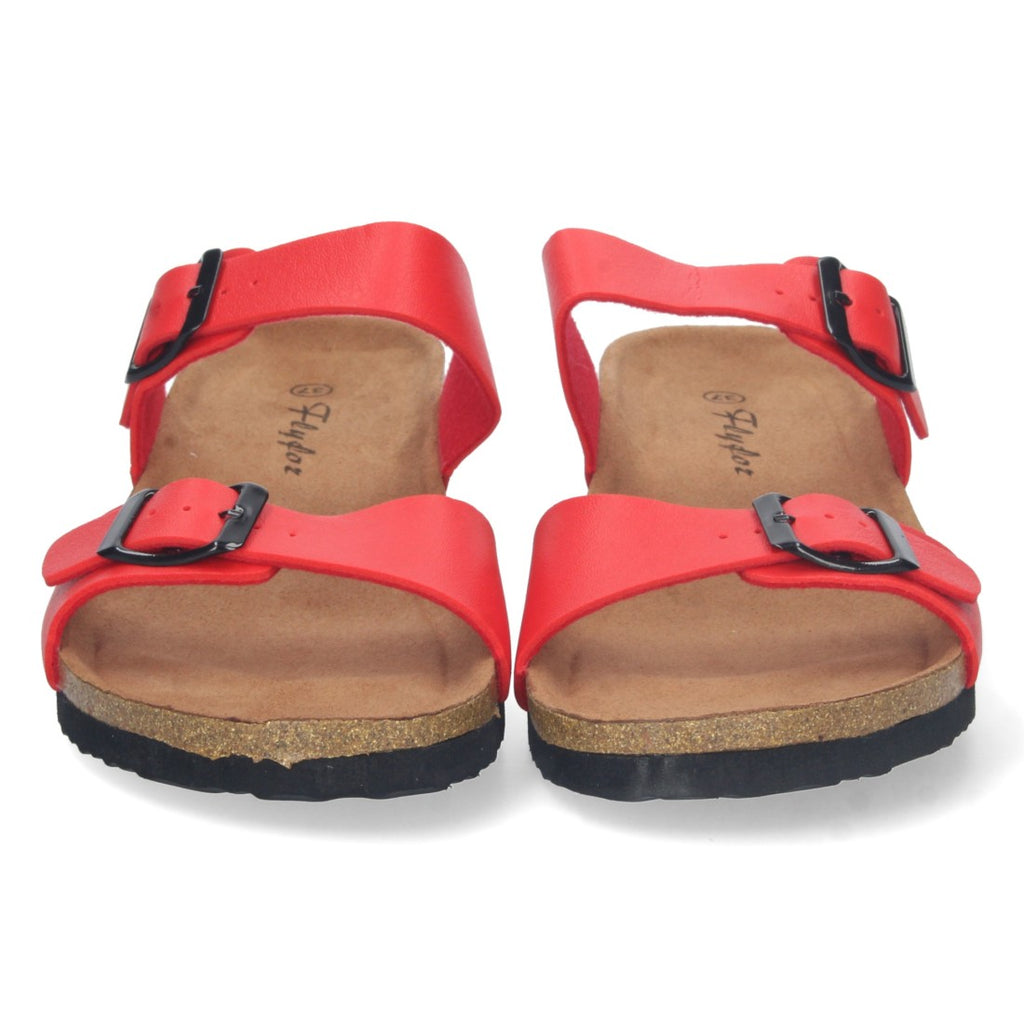 Sandalias Rojas Mujer Elegantes Verano Tiras Cruzadas Cómodas