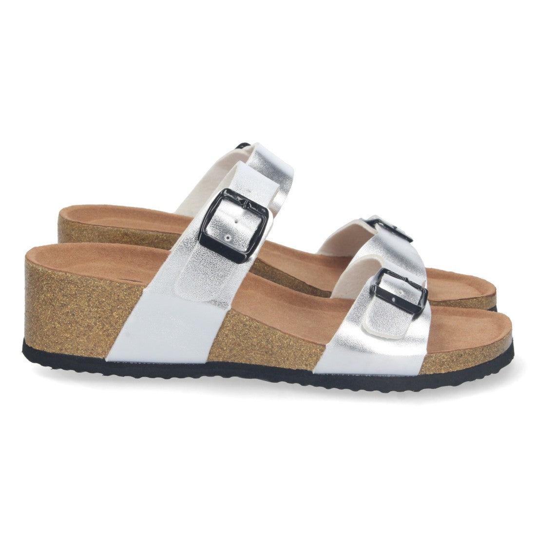Sandalias Plateadas Mujer Elegantes Verano Tiras Cruzadas Cómodas