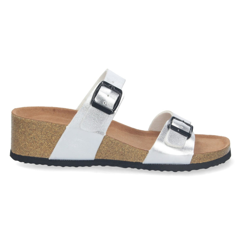 Sandalias Plateadas Mujer Elegantes Verano Tiras Cruzadas Cómodas