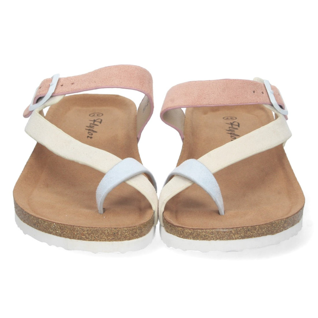 Sandalias Beige Mujer Cuña Bio Estilo Esclava Talón Abierto Elegantes