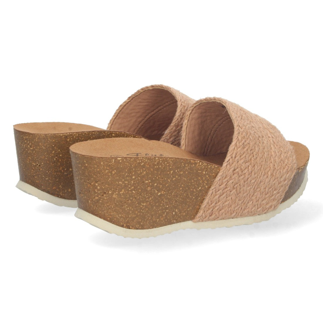 Sandalias Champán Mujer Cuña Bio Tira Yute Simple Talón Abierto Elegantes
