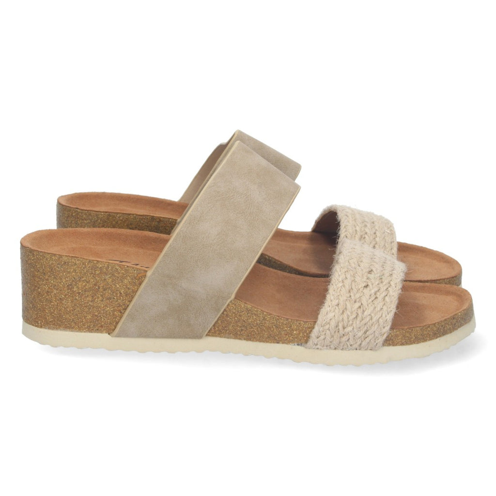 Sandalias Apricot Mujer Cuña Bio Doble Pala Yute Talón Abierto Elegantes