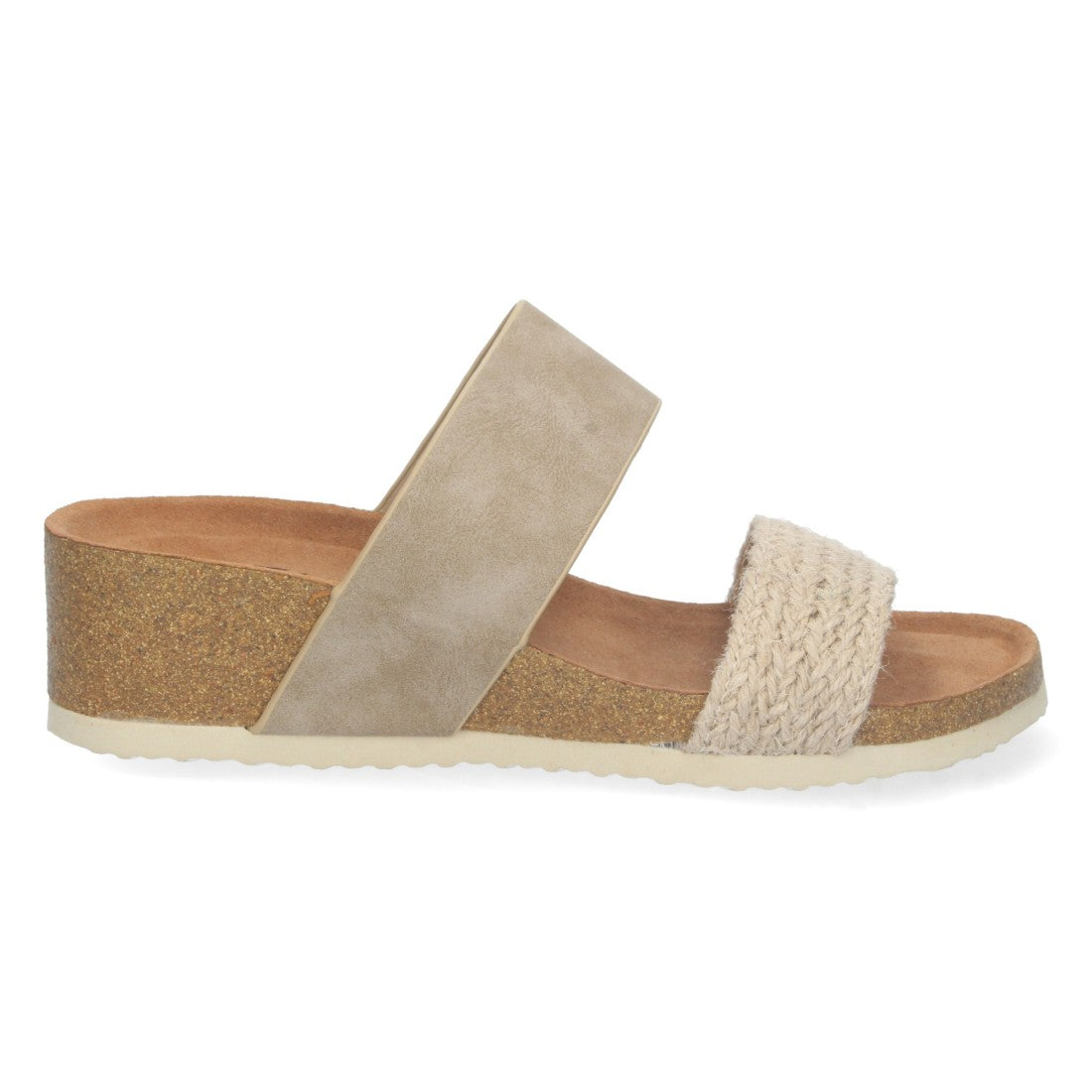 Sandalias Apricot Mujer Cuña Bio Doble Pala Yute Talón Abierto Elegantes