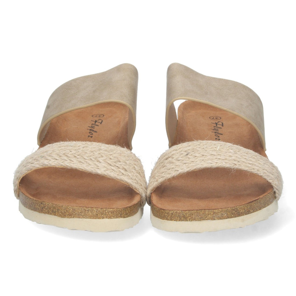 Sandalias Apricot Mujer Cuña Bio Doble Pala Yute Talón Abierto Elegantes