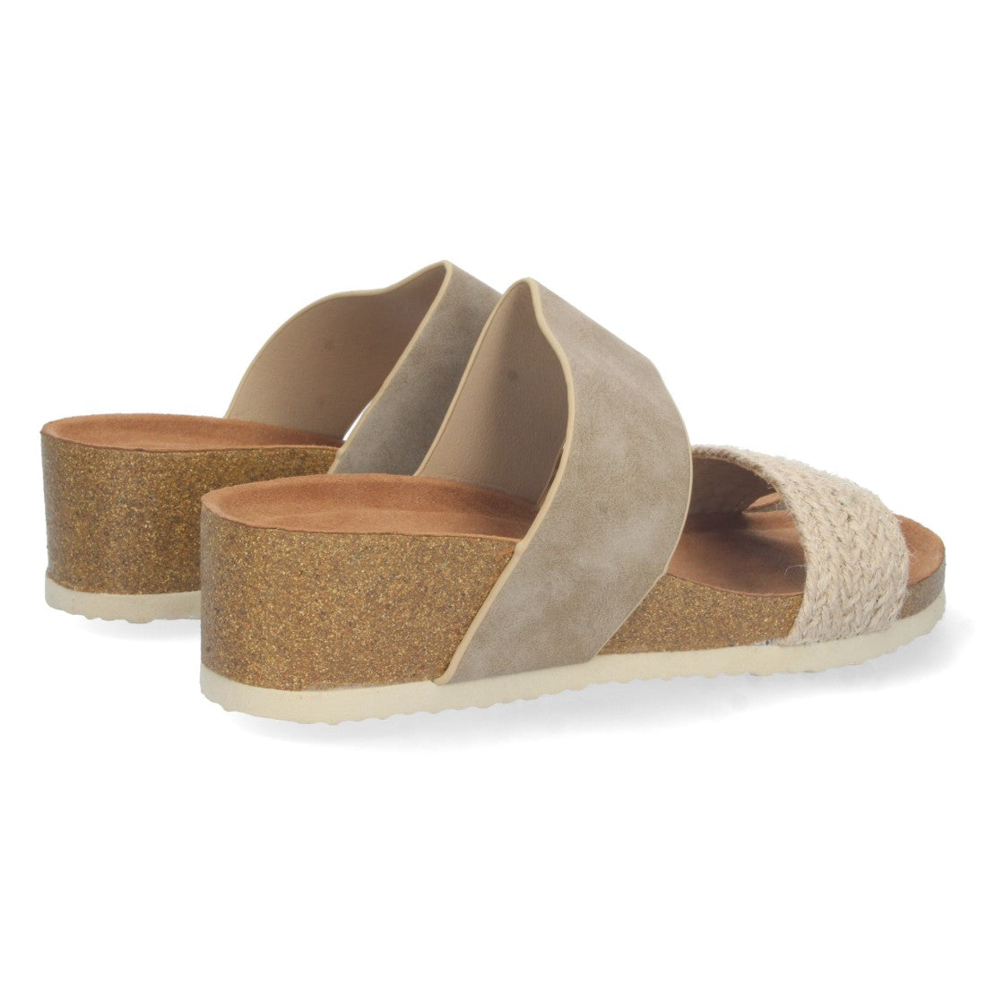 Sandalias Apricot Mujer Cuña Bio Doble Pala Yute Talón Abierto Elegantes