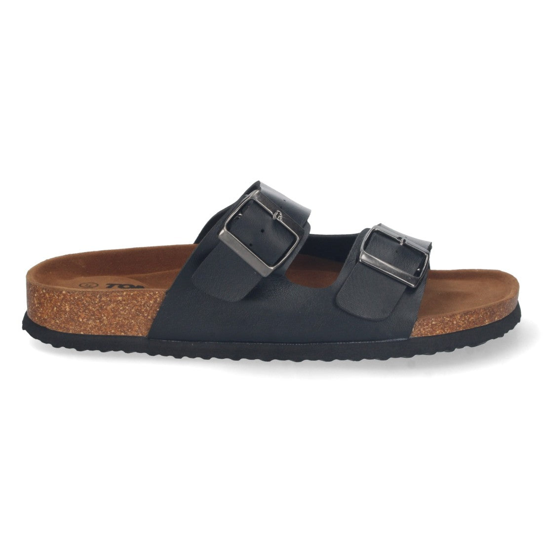 Sandalias Negras Mujer Bio Doble Pala Fina Planta Anatómica Elegantes