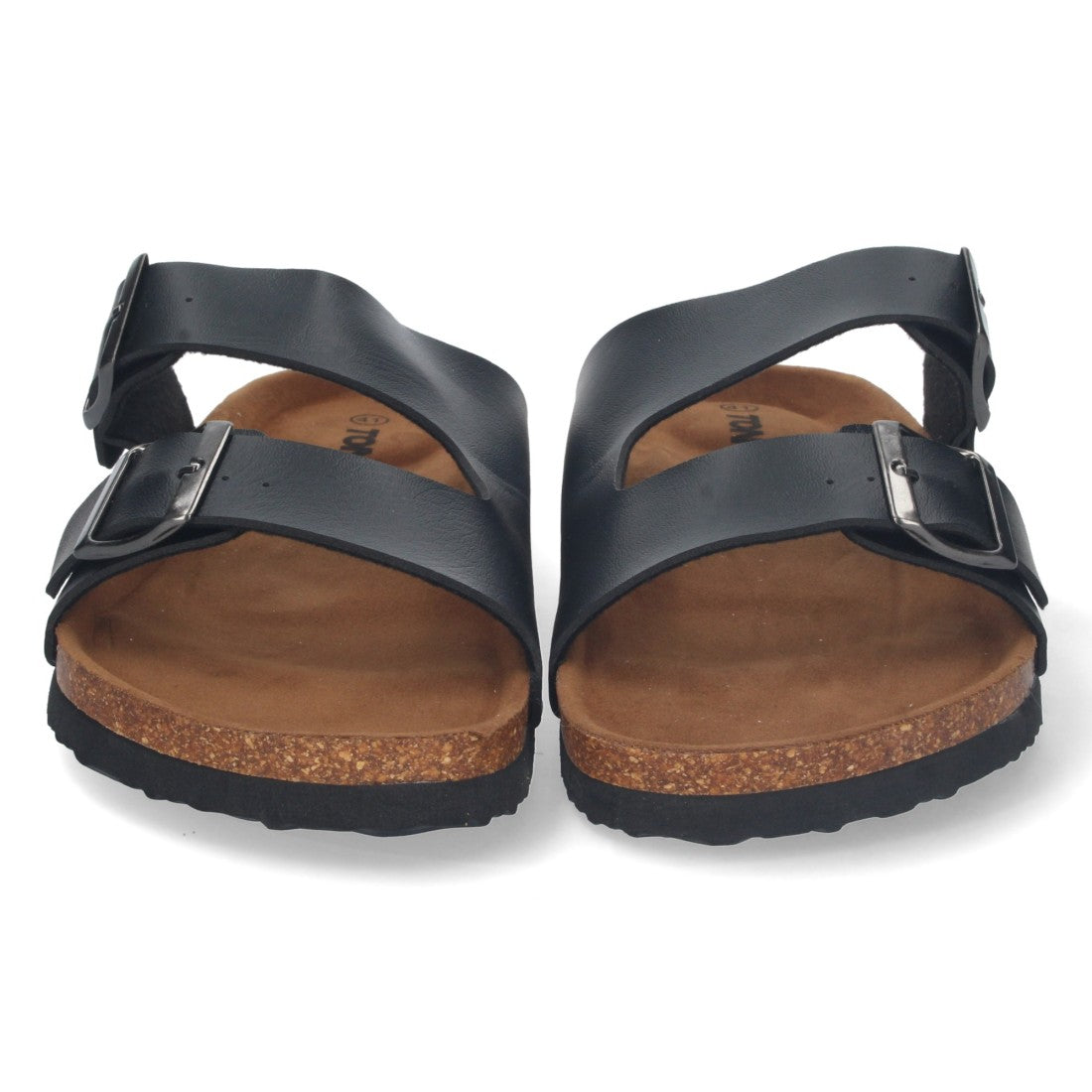 Sandalias Negras Mujer Bio Doble Pala Fina Planta Anatómica Elegantes
