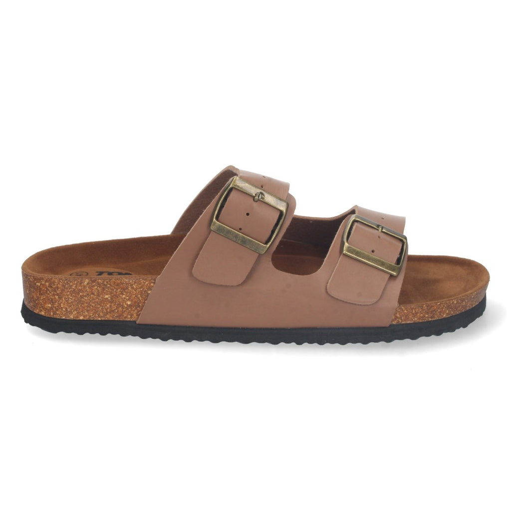 Sandalias Camel Mujer Bio Doble Pala Fina Planta Anatómica Elegantes