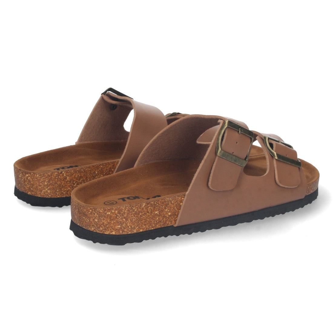 Sandalias Camel Mujer Bio Doble Pala Fina Planta Anatómica Elegantes