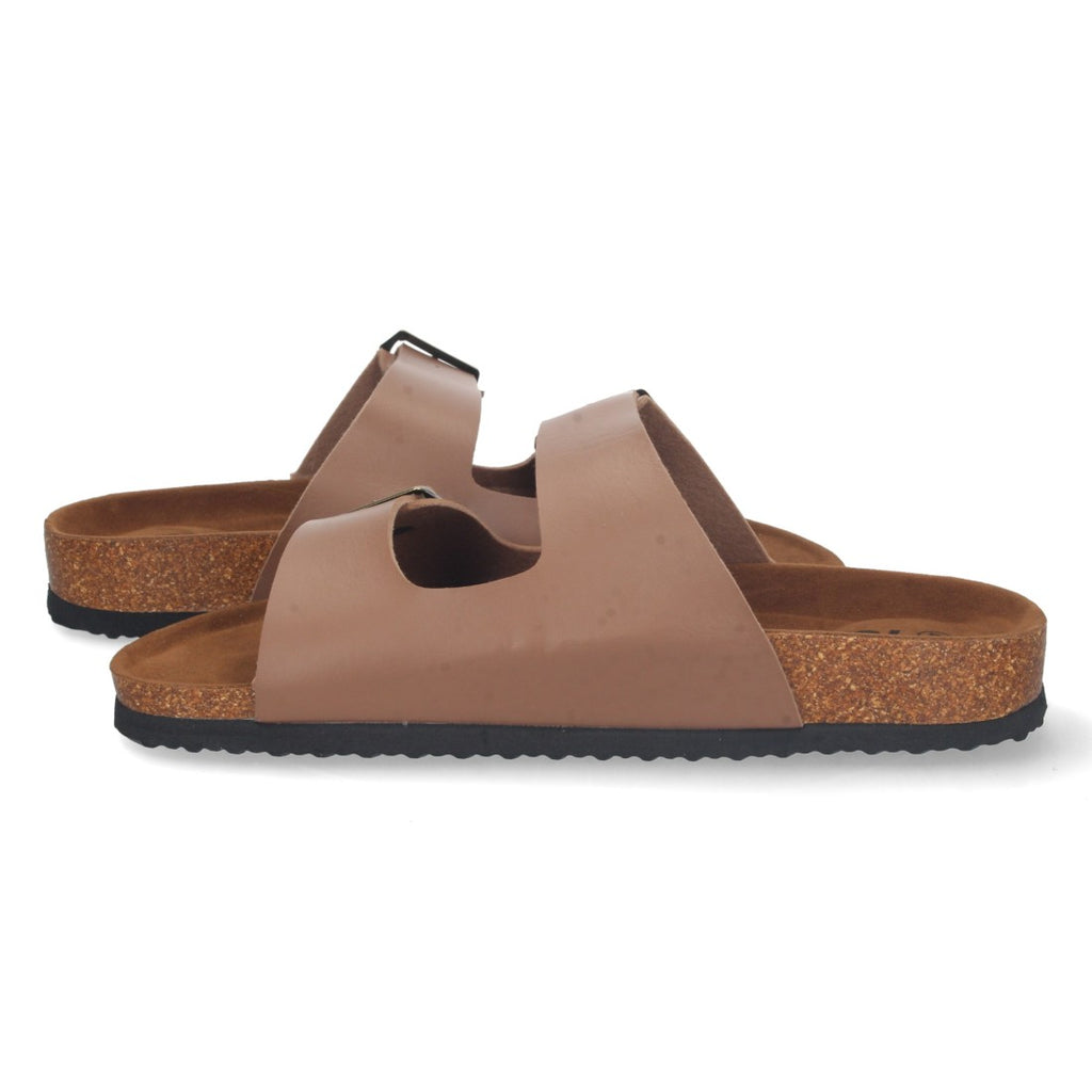 Sandalias Camel Mujer Bio Doble Pala Fina Planta Anatómica Elegantes