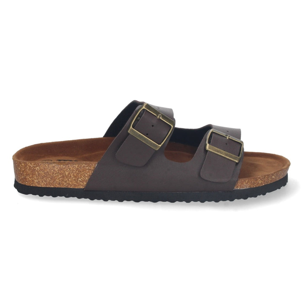 Sandalias Marrón Mujer Bio Doble Pala Fina Planta Anatómica Elegantes