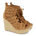 Sandalias Planas Camel Mujer