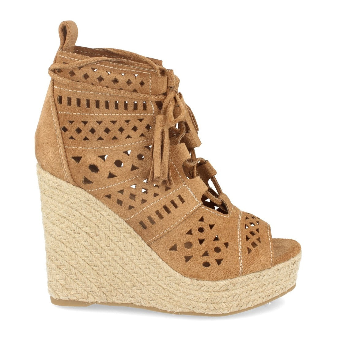 Sandalias Planas Camel Mujer