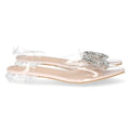 Sandalias Negras Mujer Planas Vinilo Transparente Punta Fina Elegantes