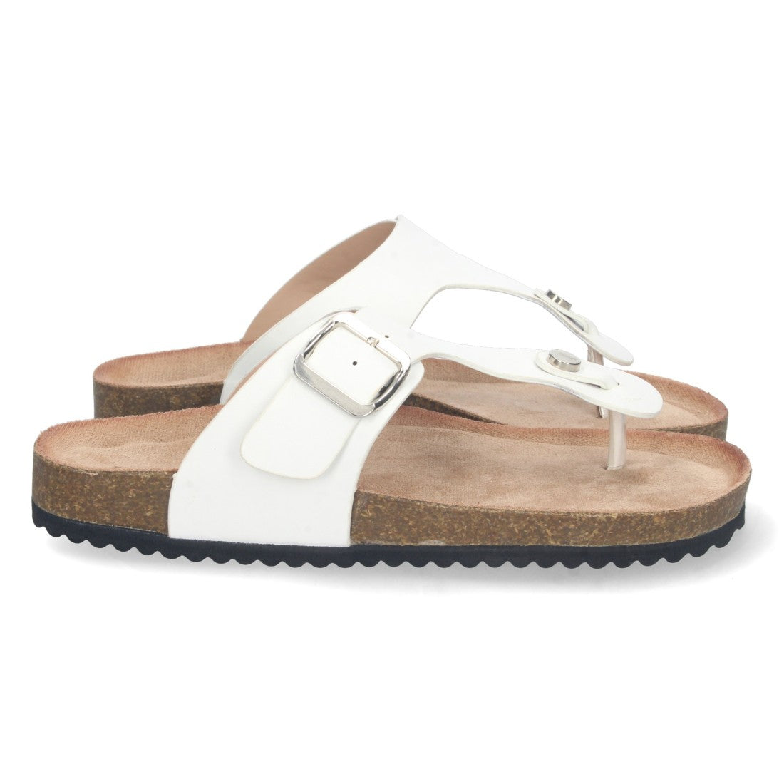 Sandalias Blancas Planas Puras Mujer