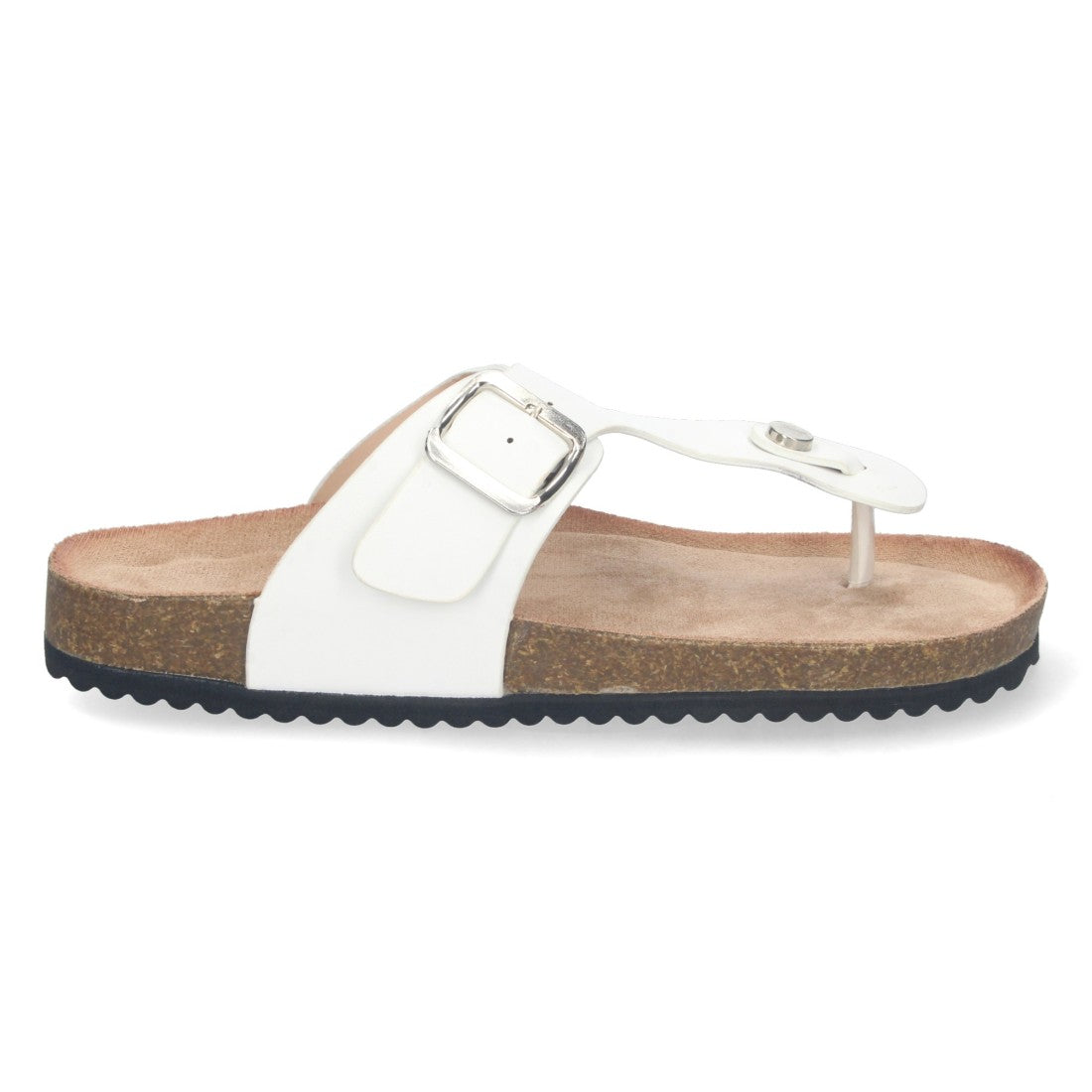 Sandalias Blancas Planas Puras Mujer