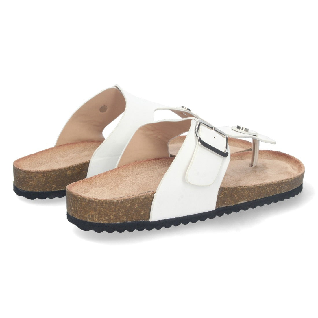 Sandalias Blancas Planas Puras Mujer