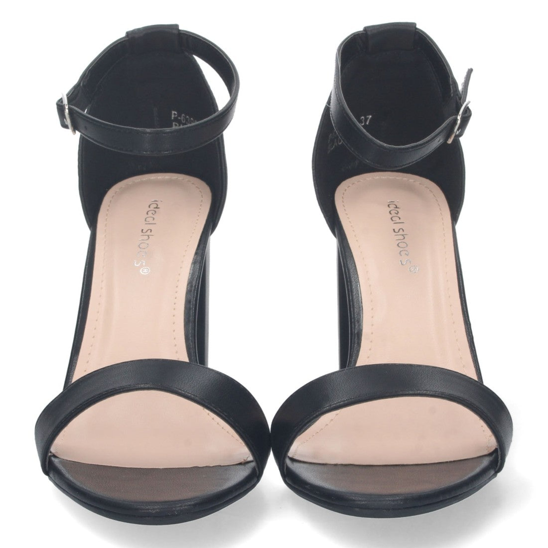 Sandalias Negras Mujer Tacón Alto Tobillera Hebilla Elegantes Fiesta