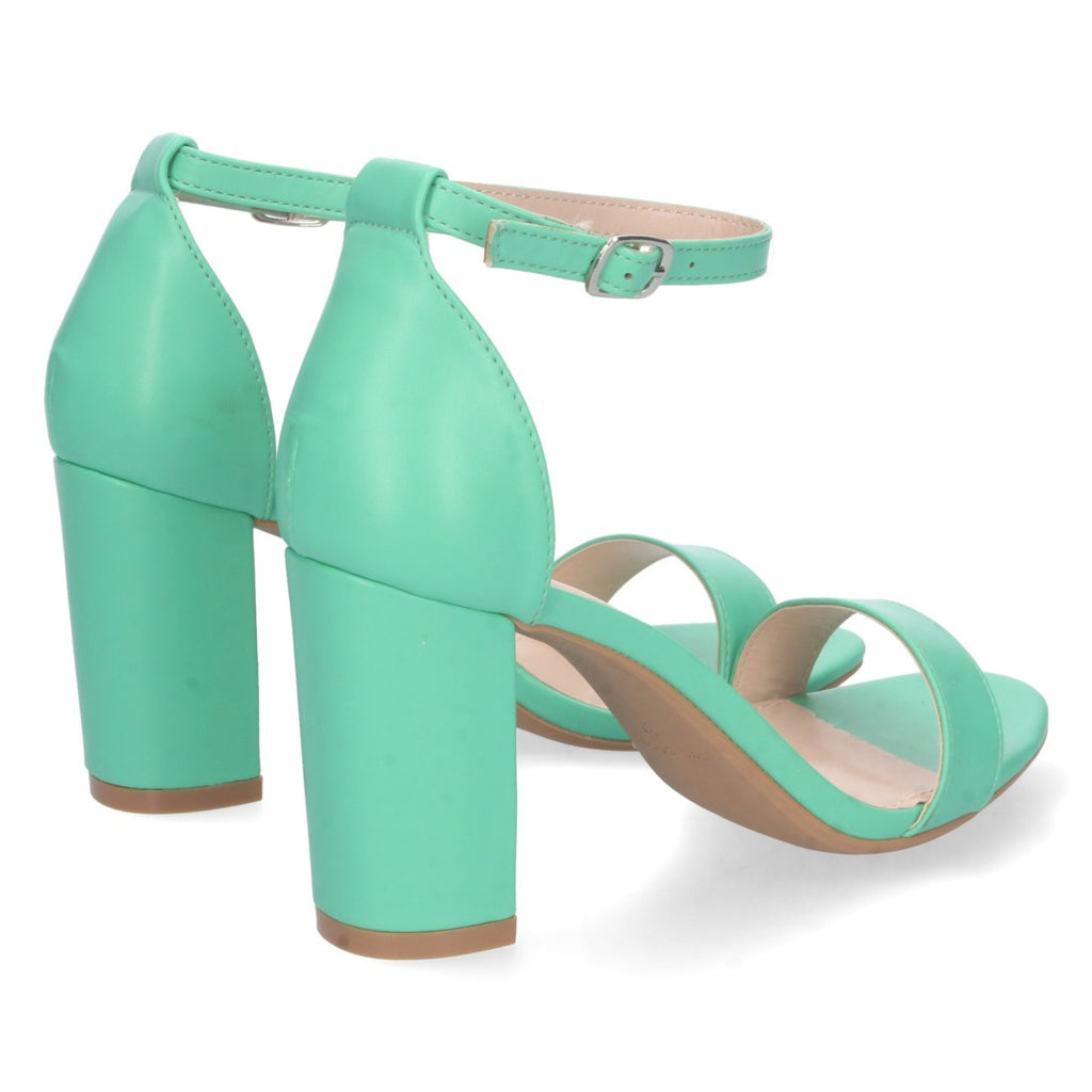 Sandalias Menta Mujer Tacón Alto Tobillera Hebilla Elegantes Fiesta