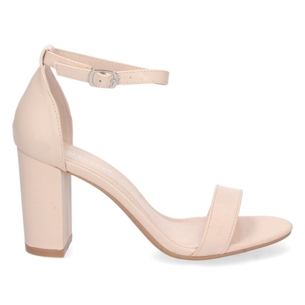 Damen-Sandalen Beige Hoher Absatz Knöchelriemen Schnalle Elegant Party