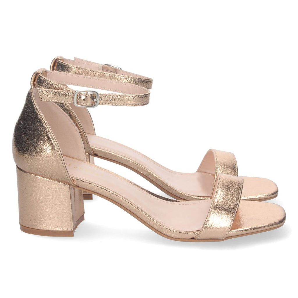 Champagnerfarbene Sandalen mit Glitzerabsatz Elegant für Party und Hochzeit