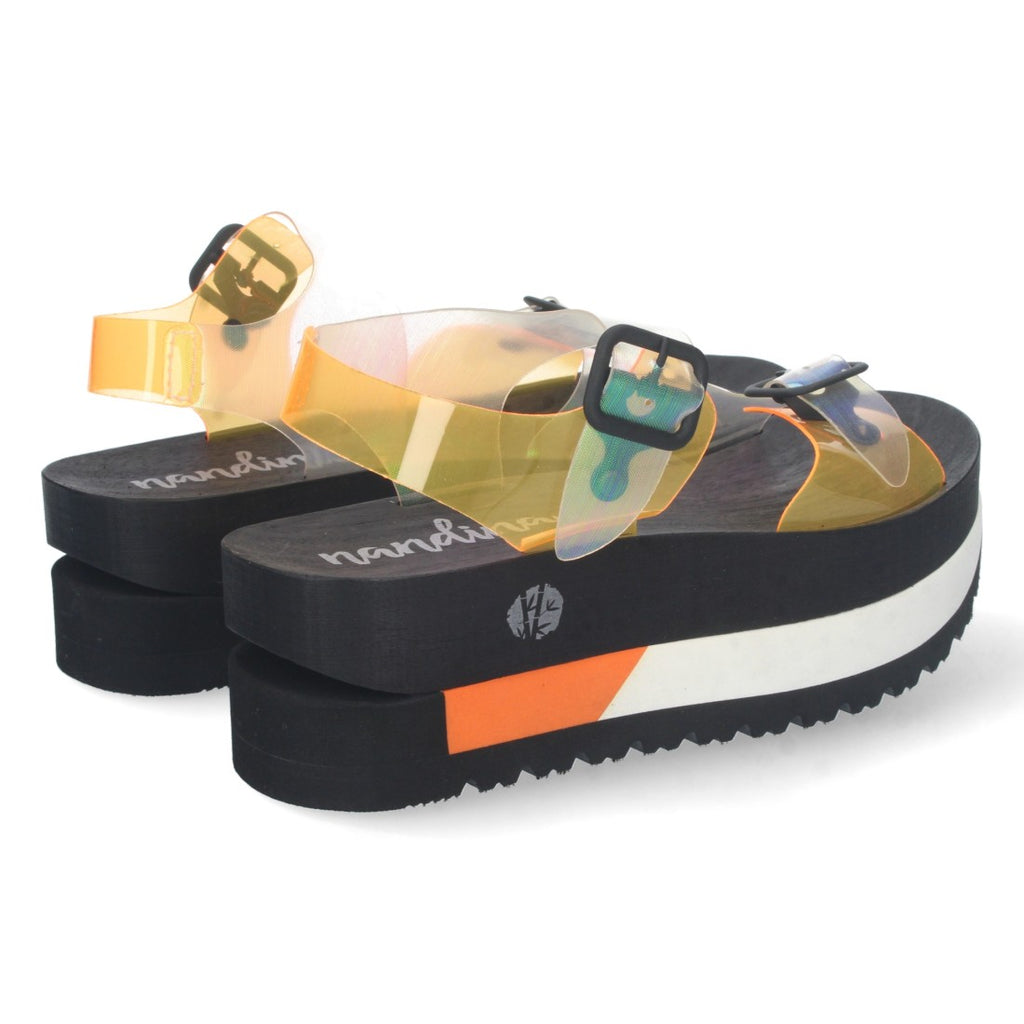 Sandalias Naranja Mujer Elegantes Verano