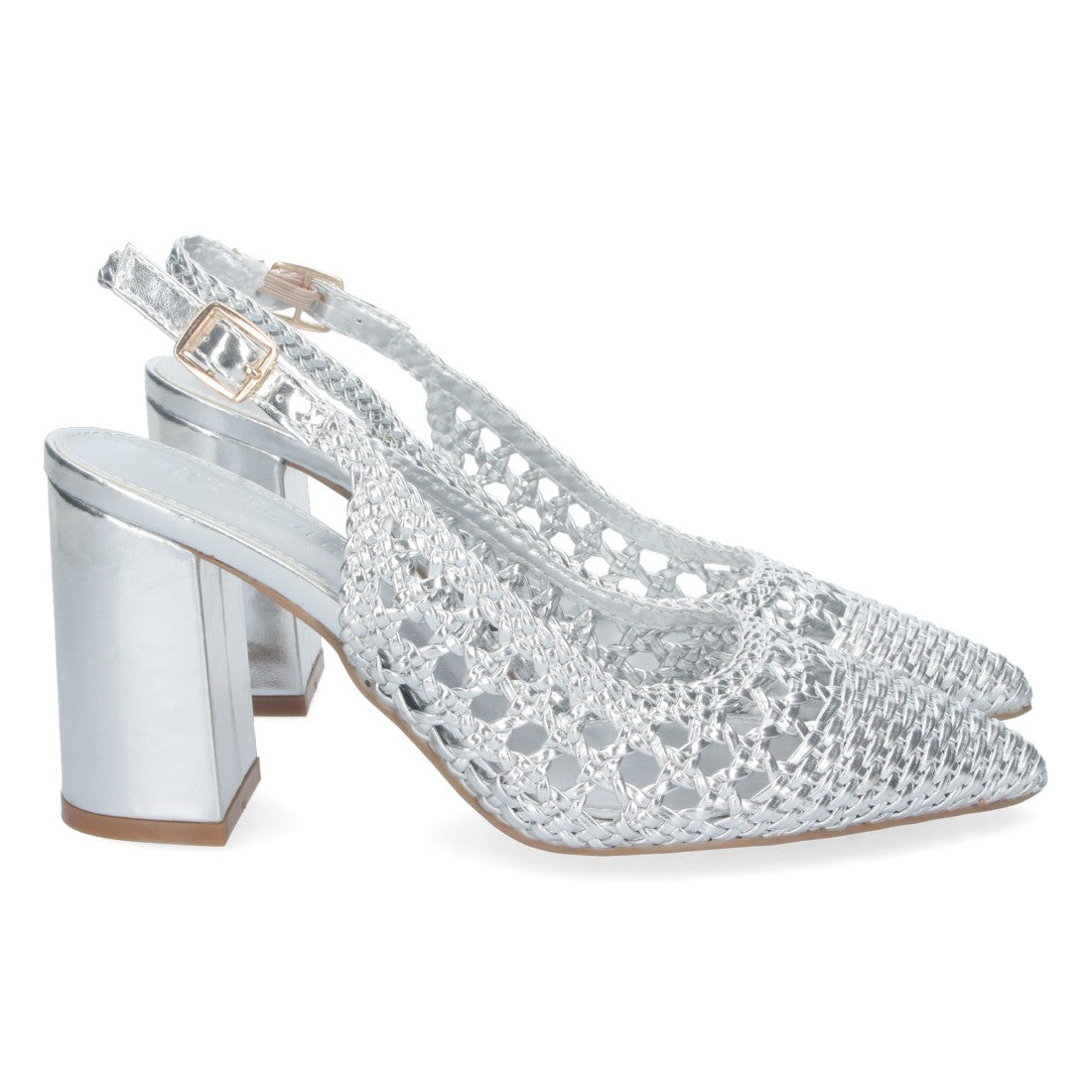 Zapatos de Tacón Plata Glamurosos Mujer