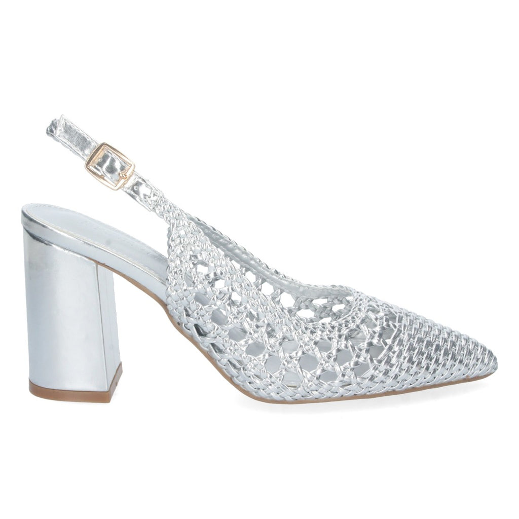 Zapatos de Tacón Plata Glamurosos Mujer