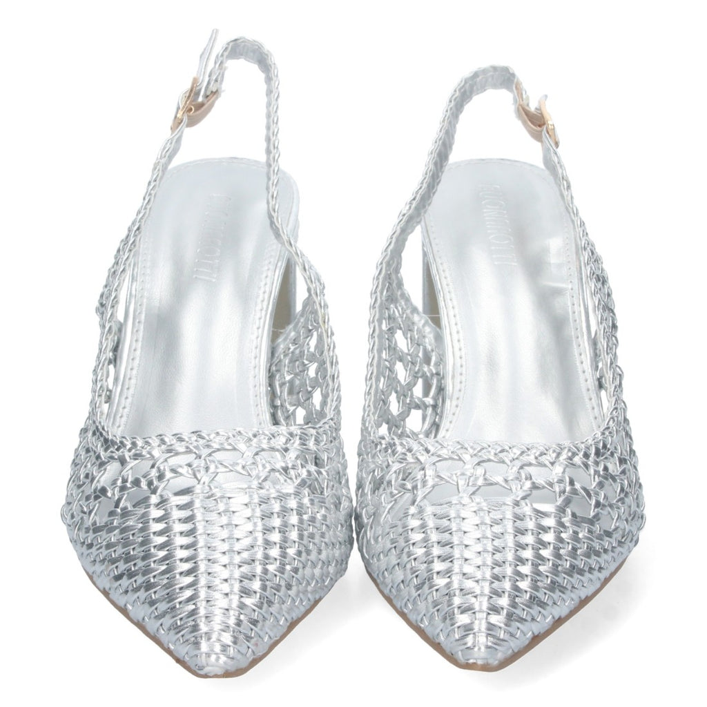 Zapatos de Tacón Plata Glamurosos Mujer